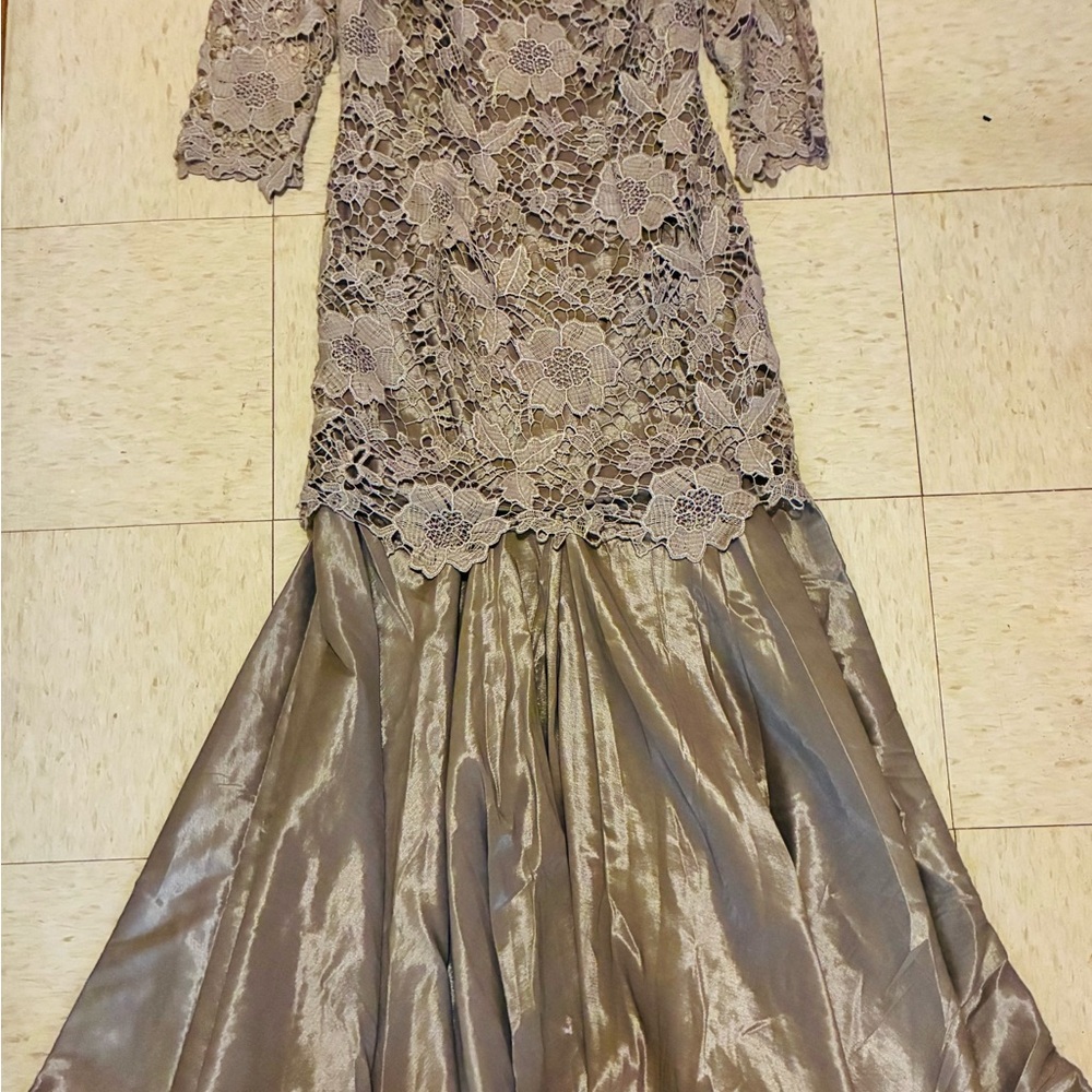 Elegant Lace and Satin Gown